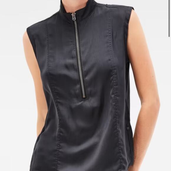 New! G-Star Raw $130 Womens Boyfriend Zip Black Tank Small NWT - Picture 3 of 14